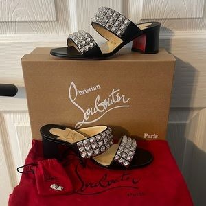 NWT Authentic Christian Louboutin Myriadiam Studded Slide Sandal size 36